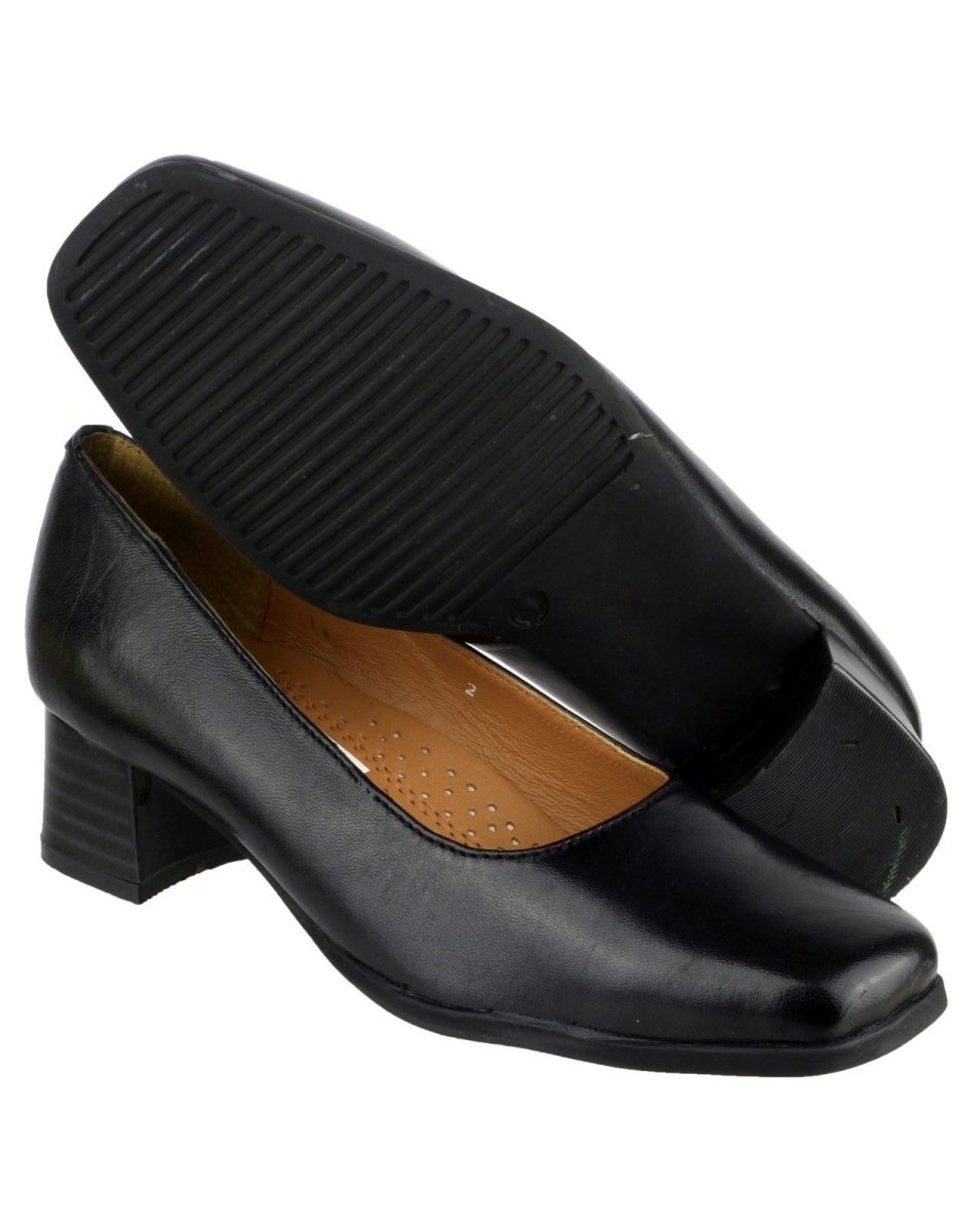Amblers Walford Ladies Low Block Heel Court Shoes - Shoe Store Direct