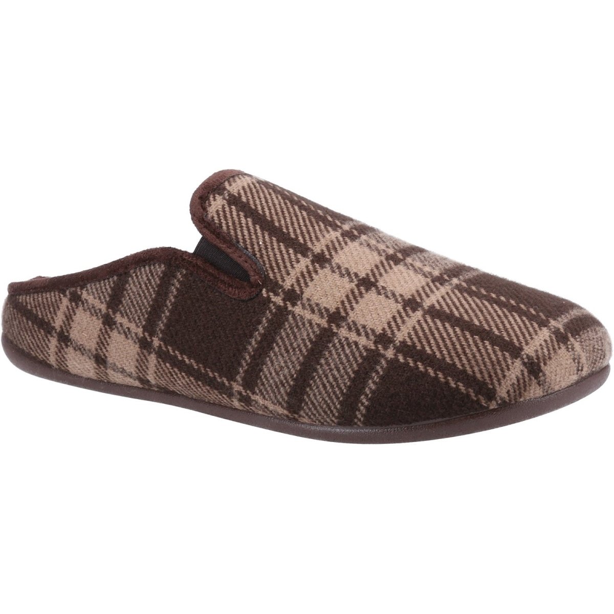 Cotswold Syde Chequered Slip-On Mens Mule Slippers - Shoe Store Direct