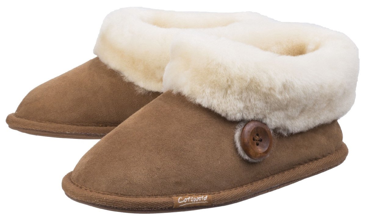 Cotswold Wotton Sheepskin Ladies Bootie Slippers - Shoe Store Direct