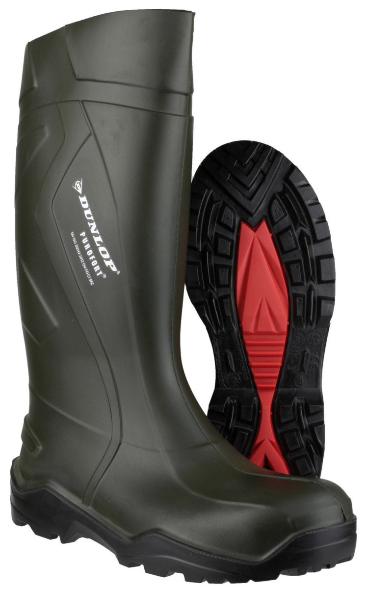 Dunlop Purofort+ Plain Rubber Wellington Boots - Shoe Store Direct