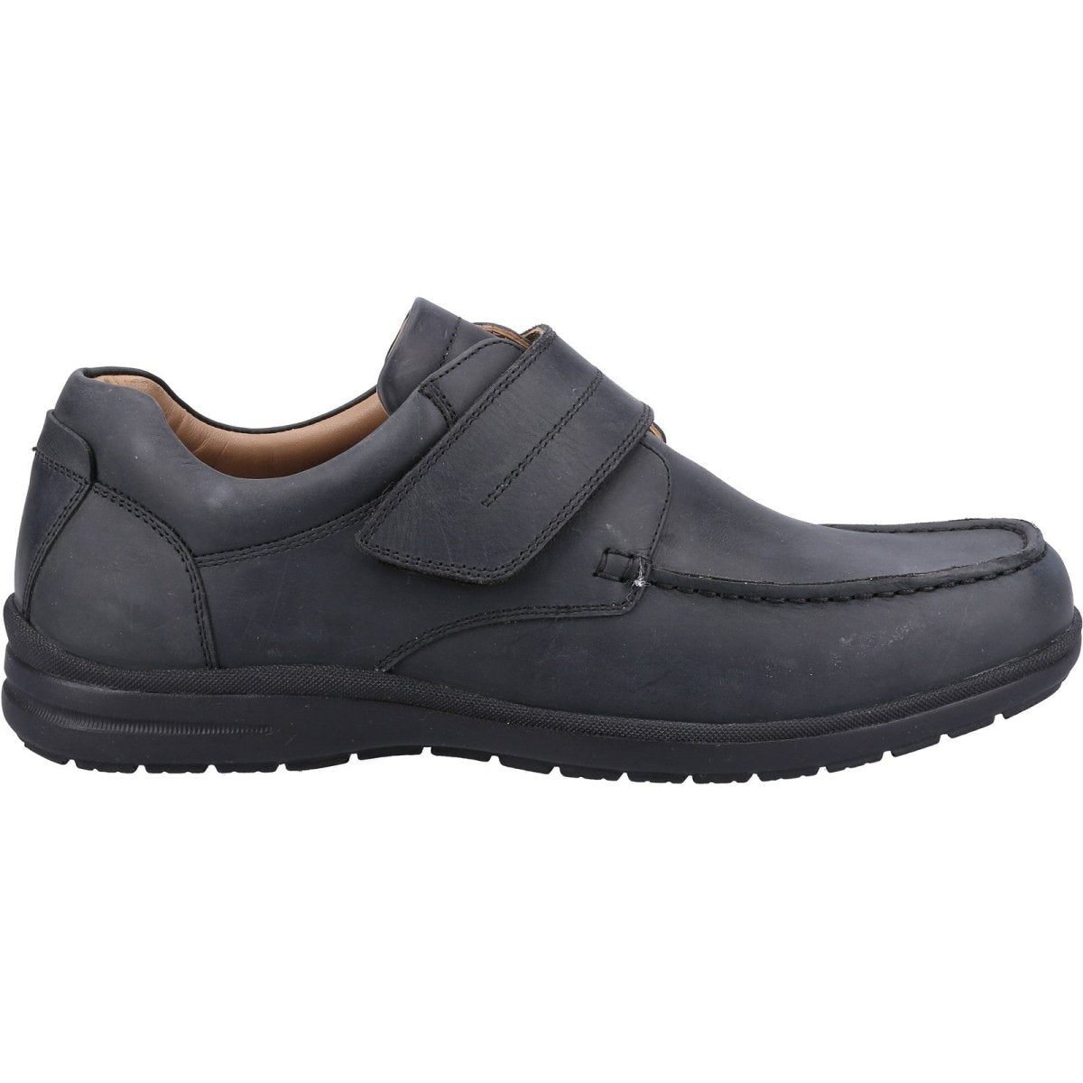 Fleet & Foster David Mens Leather Touch-Fastening Moccasin Shoes - Shoe Store Direct
