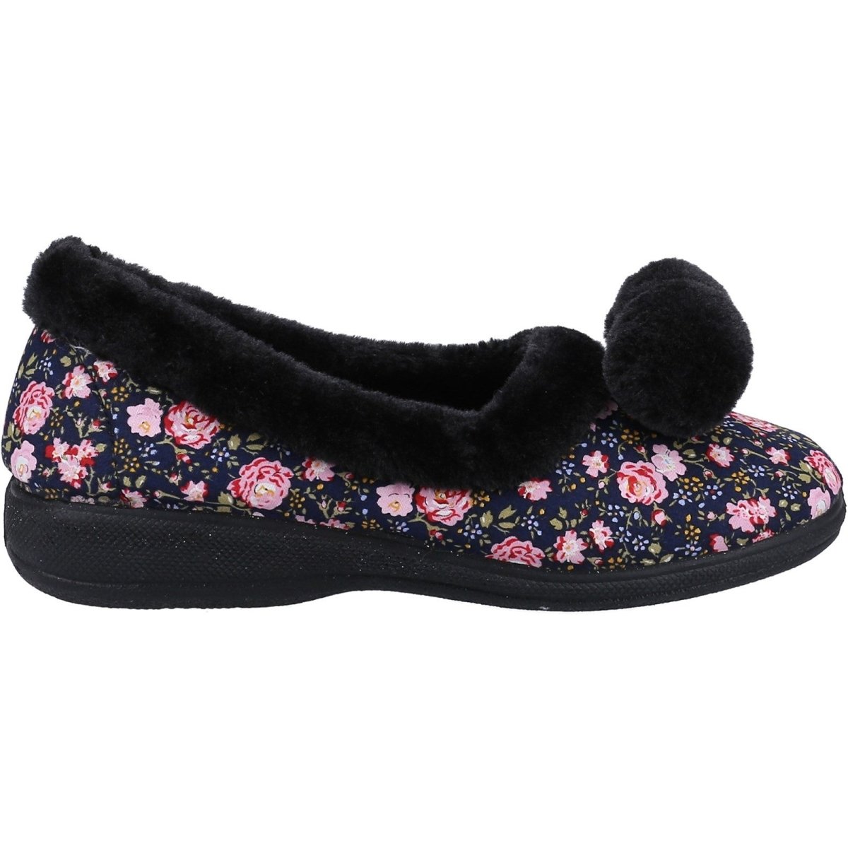 Fleet & Foster Goldfinch Pom Poms Ladies Slippers - Shoe Store Direct