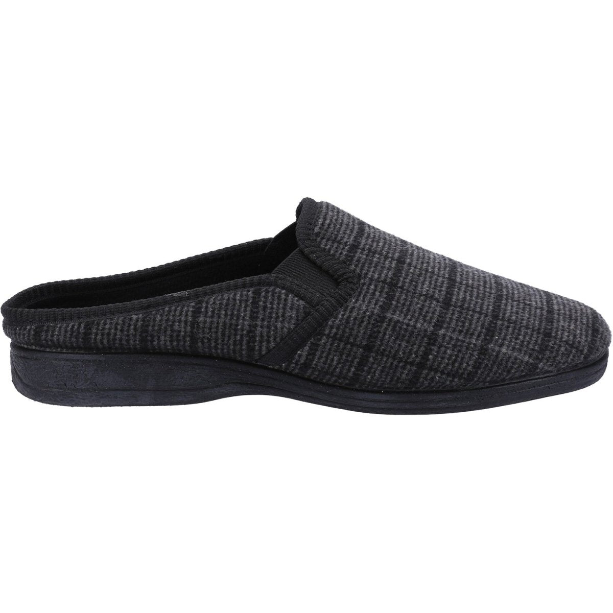 Fleet & Foster Neal Mens Chequered Mule Slippers - Shoe Store Direct