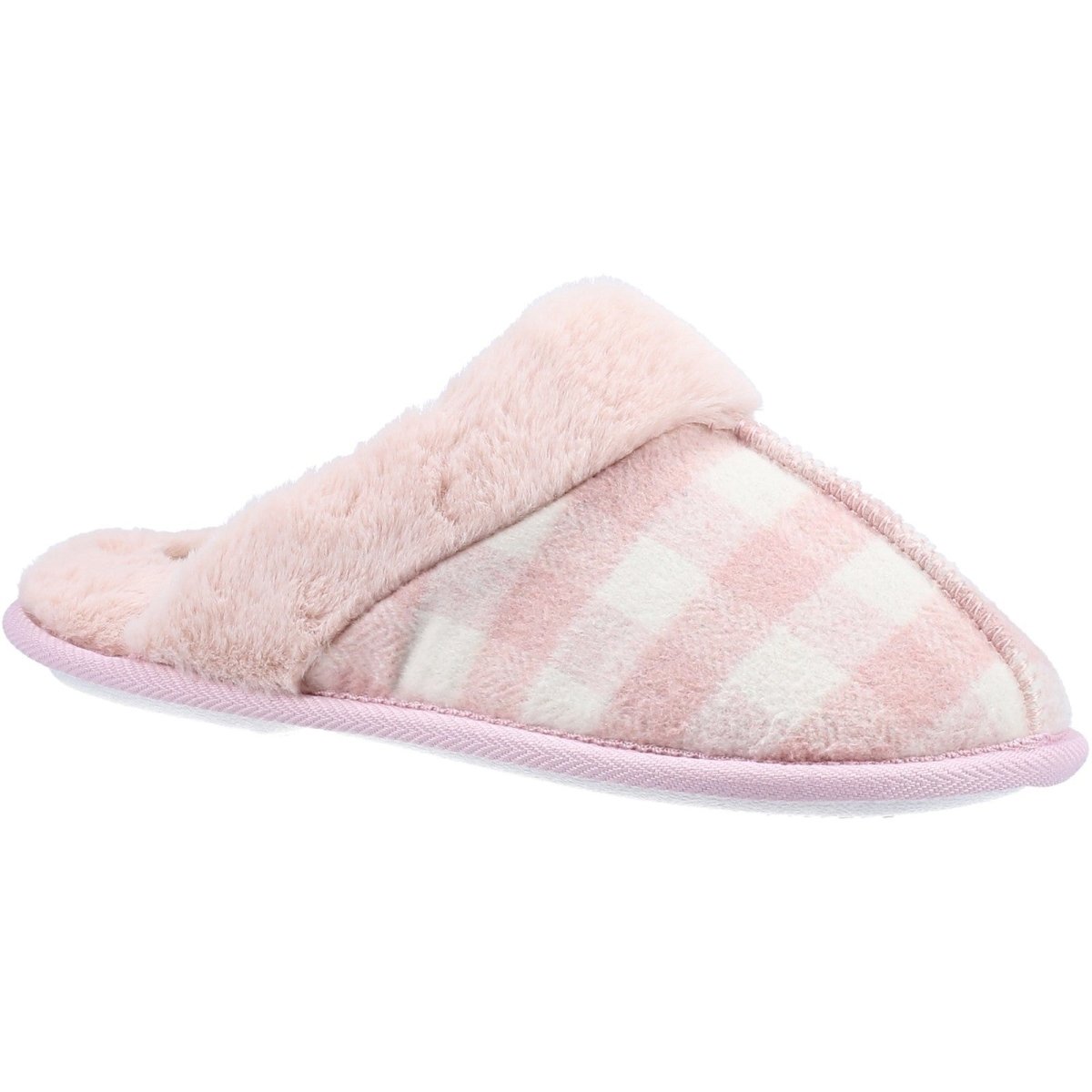 Fleet & Foster Neath Chequered Warm Ladies Mule Slippers - Shoe Store Direct