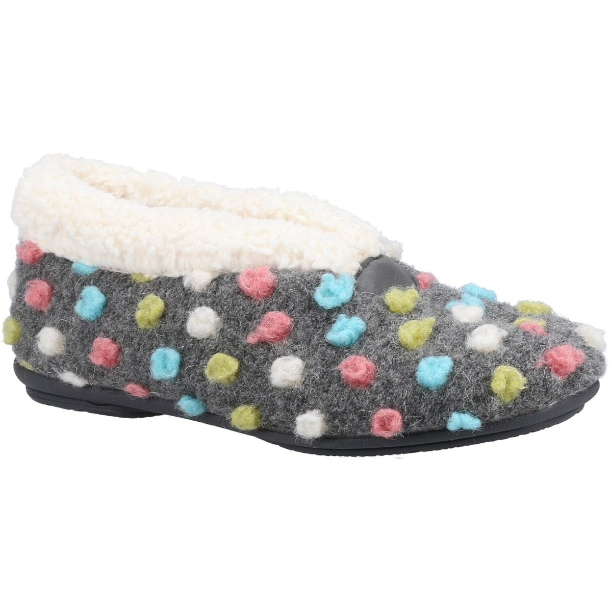 Fleet & Foster Snowberry Polka Dot Ladies Slippers - Shoe Store Direct