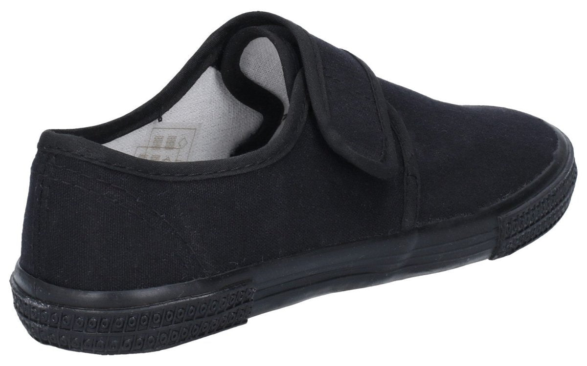 Mirak Kids Touch Fastening Plimsolls Black UK 4-3 - Shoe Store Direct